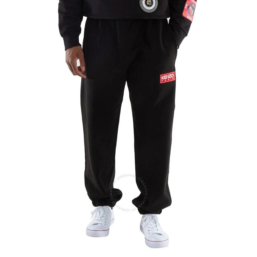 Kenzo Paris Logo Patch Cotton Joggers In Black 1