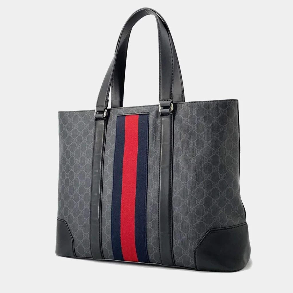 Gucci Gucci Black PVC Leather GG Supreme Cherie Line Tote Bag 3
