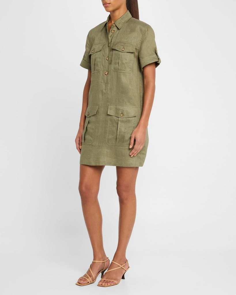 VERONICA BEARD Lucca Short-Sleeve Linen Shirtdress 4