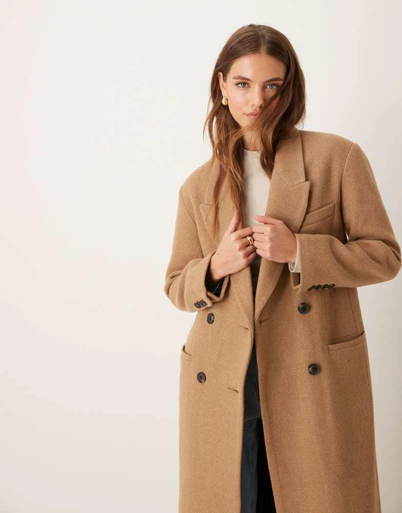 ASOS ASOS DESIGN premium wool dad coat in camel 1
