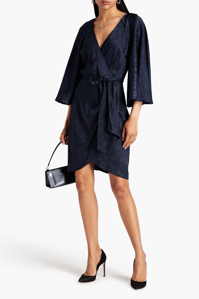 DKNY Wrap-effect satin-jacquard mini dress