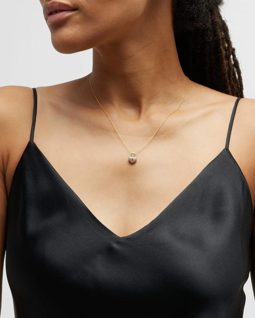 Roberto Coin Yellow Gold Diamond Heart Lock Necklace 2
