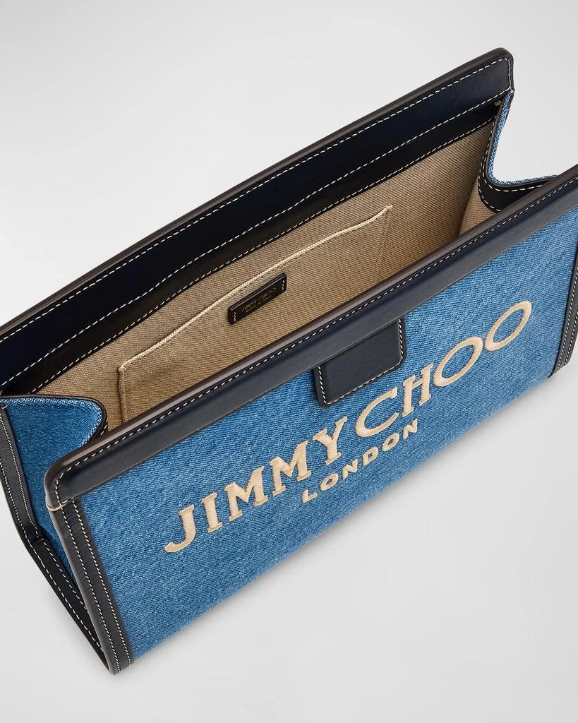 Jimmy Choo Avenue Denim Pouch Clutch Bag 3