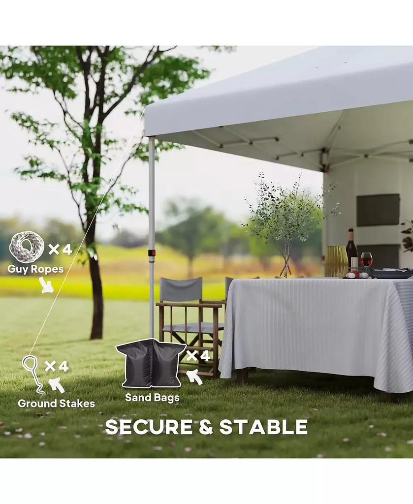 Outsunny 10
x 10
Pop Up Canopy Tent with Sidewall, UPF50+, Sea 8