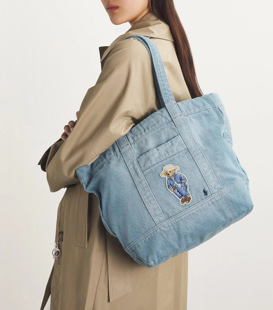Ralph Lauren Medium Denim Polo Bear Tote Bag 2