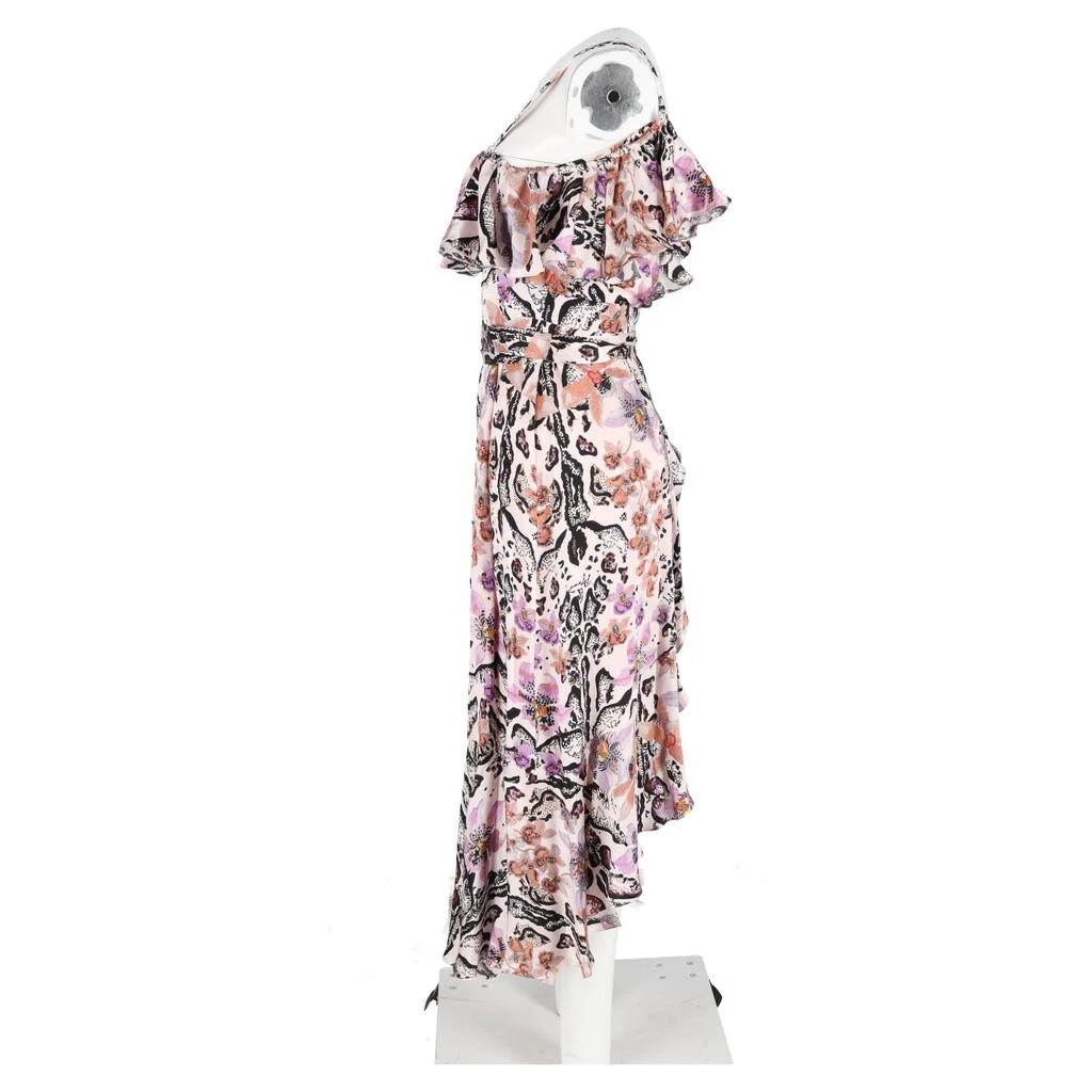 Temperley London Ruffled Printed Hammered Midi Dress in Multicolor Silk 5