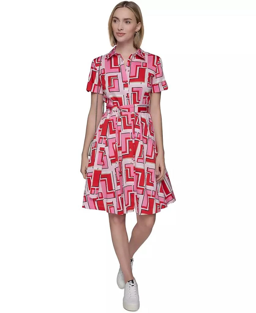 Karl Lagerfeld Paris Women's Printed Shirtdress 8