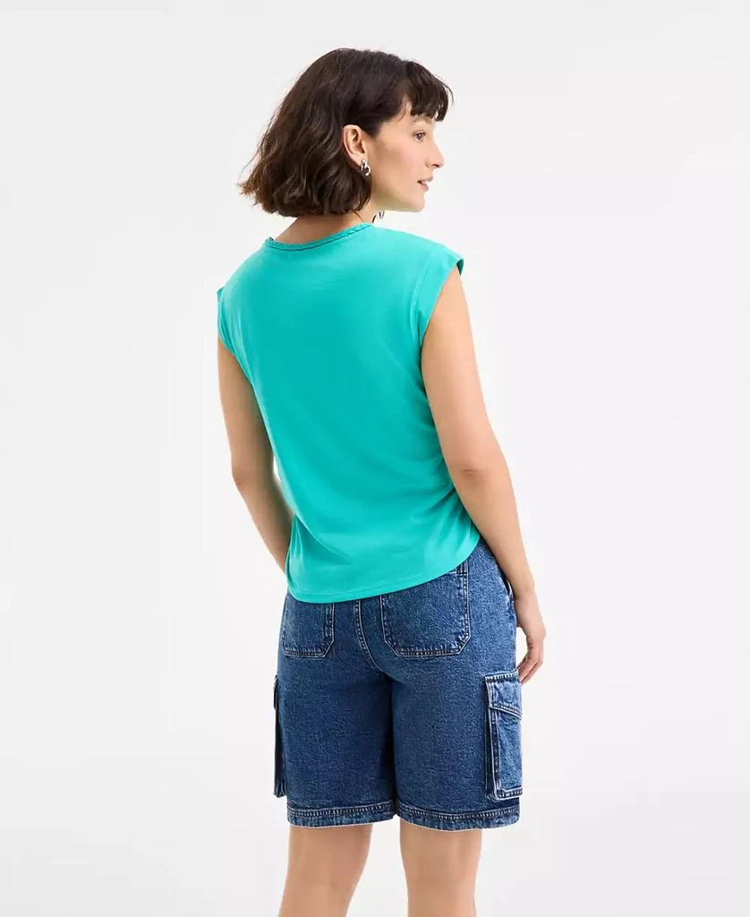 On 34th Women's Braided-Neck Crewneck T-Shirt, Exclusively at Macy's 2