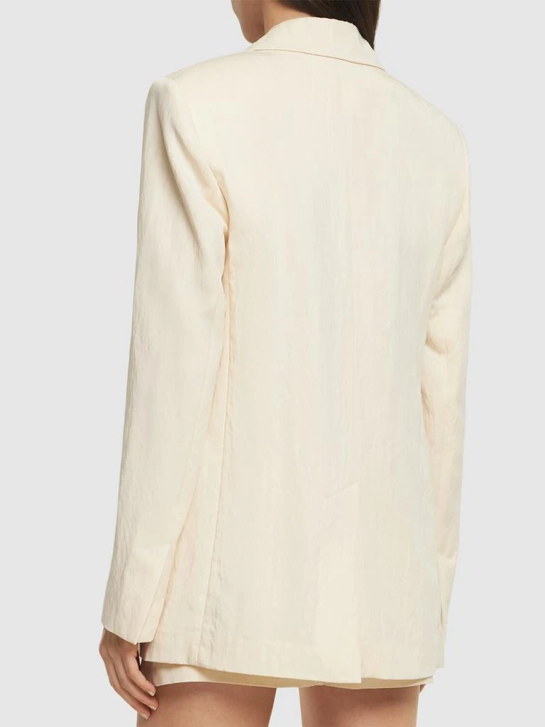 BLUMARINE Washed Gabardine Jacket W/ Rose Pin 3