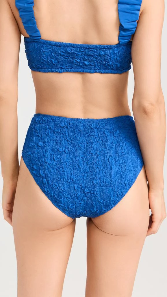 Sea Slone Solid Smocked High Waisted Bikini Bottoms 2