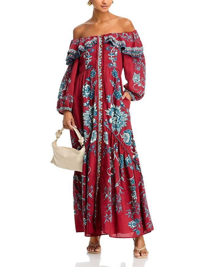 Farm Rio Tropical Landing Off-the-Shoulder Dress 3