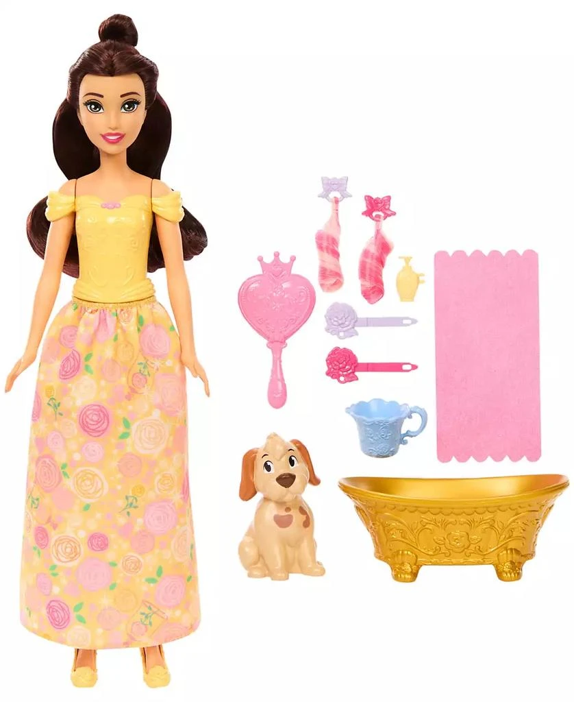 Disney Princess Bathe and Brush Belle Fashion Doll and Dog Figure 5