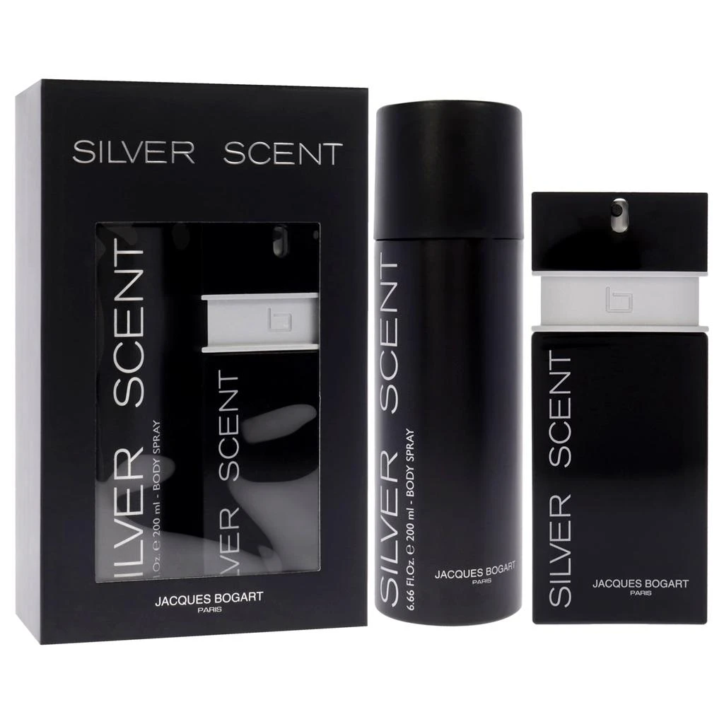 JACQUES BOGART Silver Scent by  for Men - 2 Pc Gift Set 3.33oz EDT Spray, 6.66oz Body Spray 3