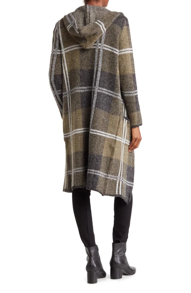 Joseph A Plaid Hooded Maxi Cardigan 2