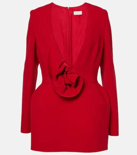 Magda Butrym Floral-appliqué wool-blend minidress 1