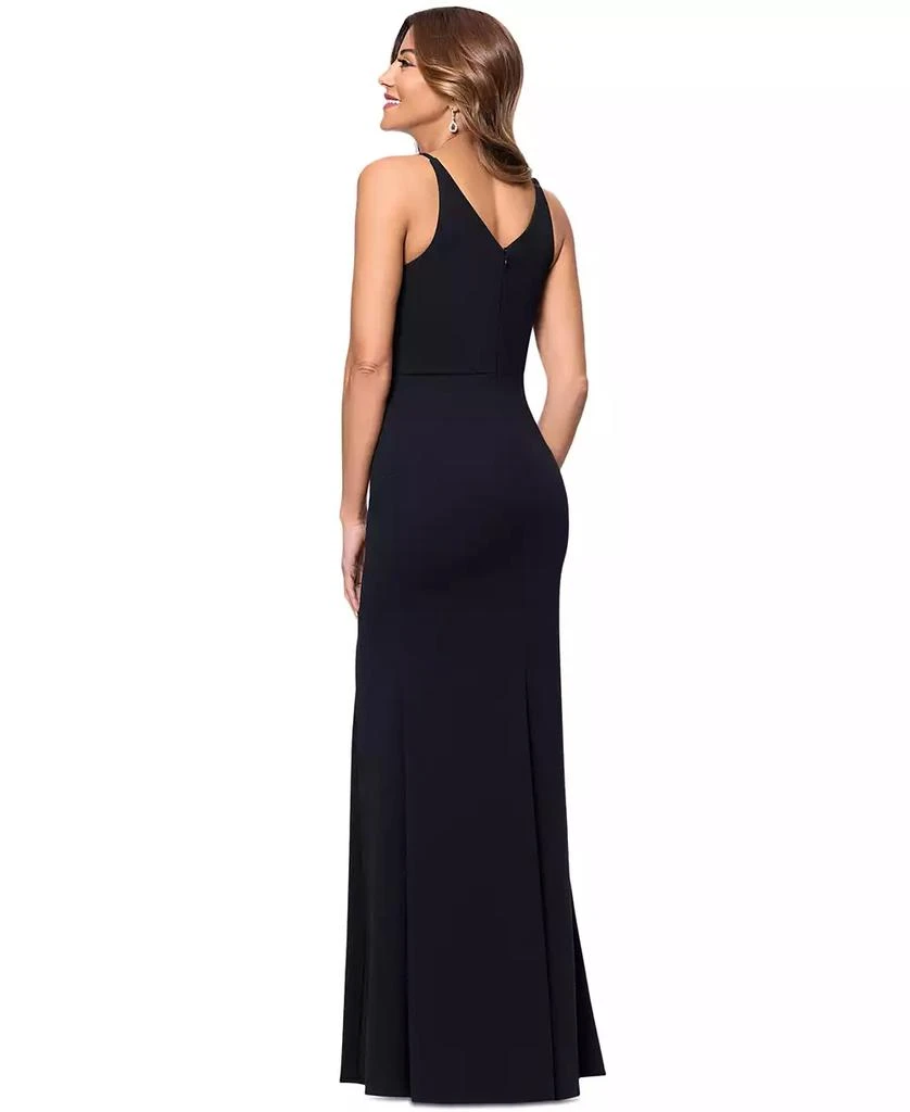 XSCAPE Women's Plunge-Neck Sleeveless Scuba Gown 4