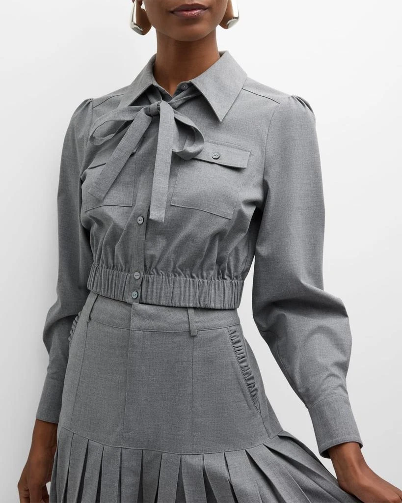 Cinq a Sept Francesca Long-Sleeve Crop Top 7