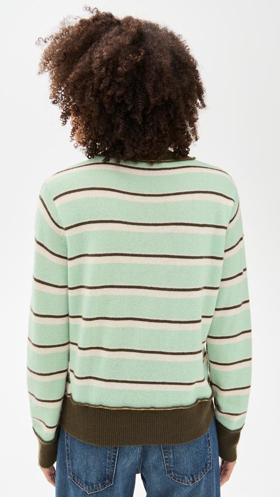 White + Warren Cashmere Mixed Stripe Crew Sweater