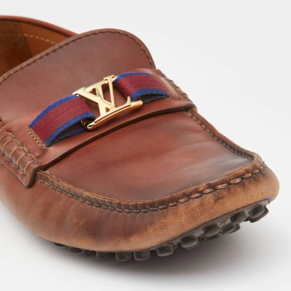 Louis Vuitton Louis Vuitton Brown Leather Hockenheim Slip On Loafers Size 41 8