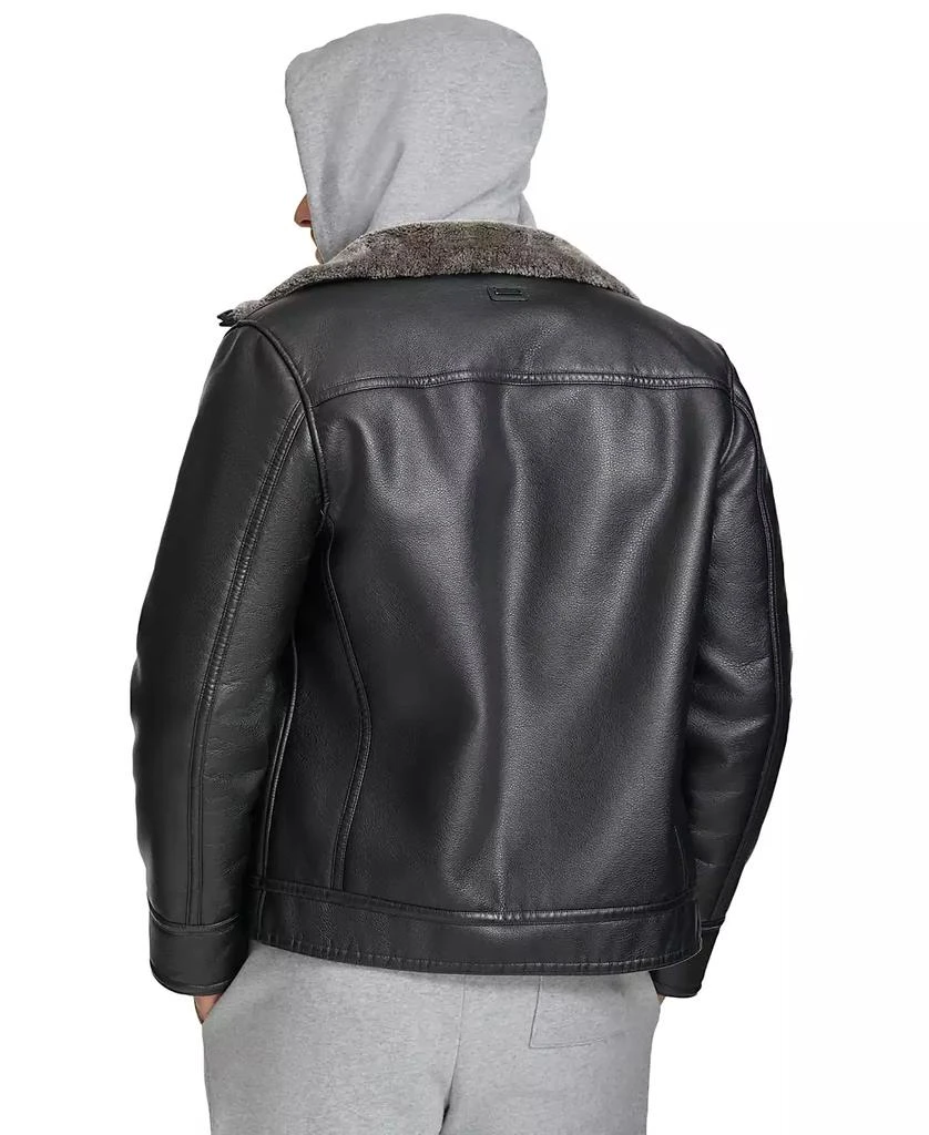 Calvin Klein Men's Pebble Faux Leather & Faux Fur Lined Jacket 2