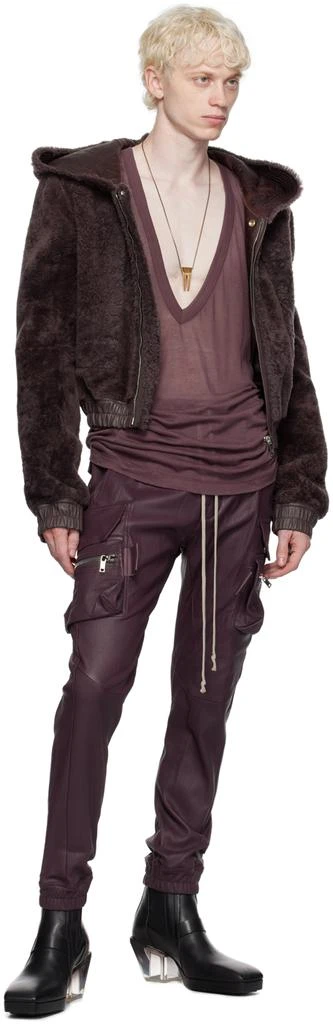 Rick Owens Purple Mastodon Leather Pants 4
