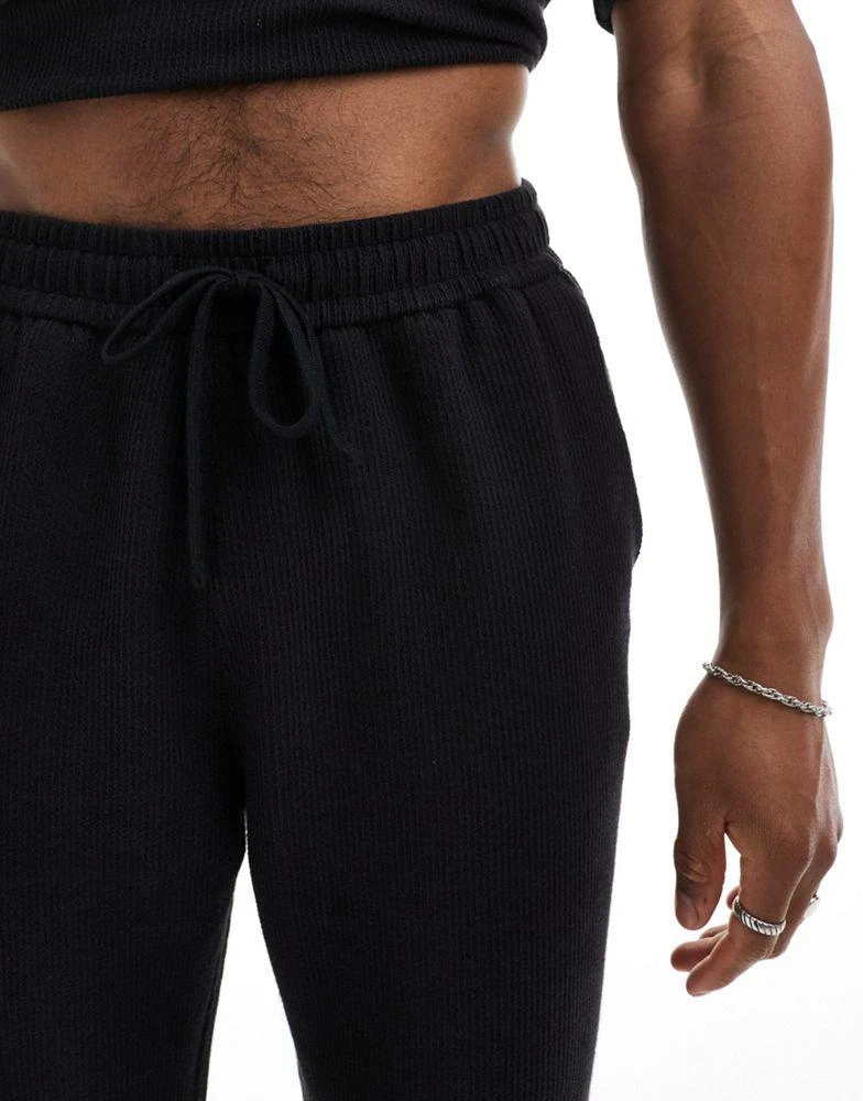 Pull&Bear Pull&Bear textured co-ord trouser in black 3