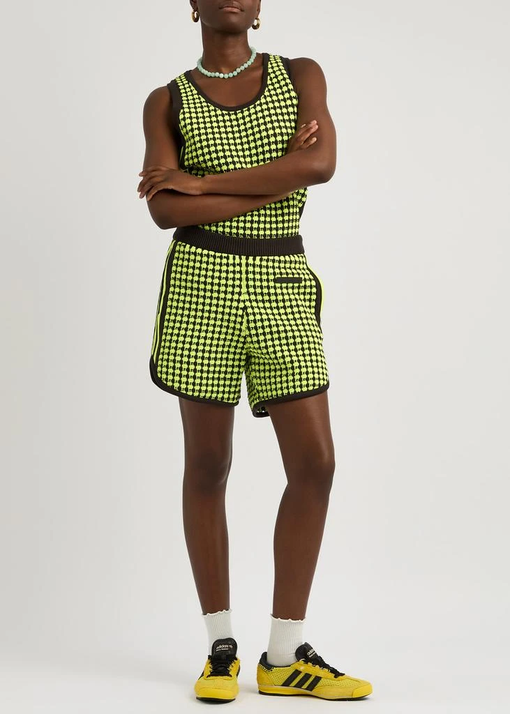 Adidas Patterned-intarsia crochet-knit shorts 4