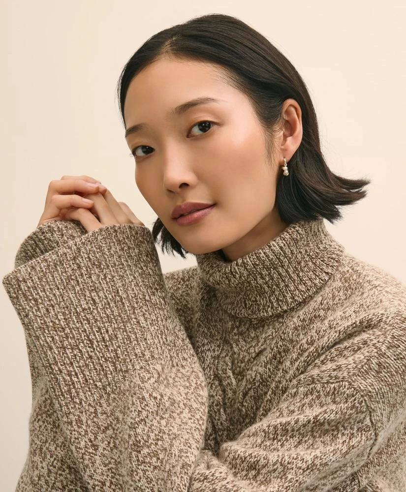 Brooks Brothers Gold-Toned Hoop Earrings with Drop Faux Pearls 2