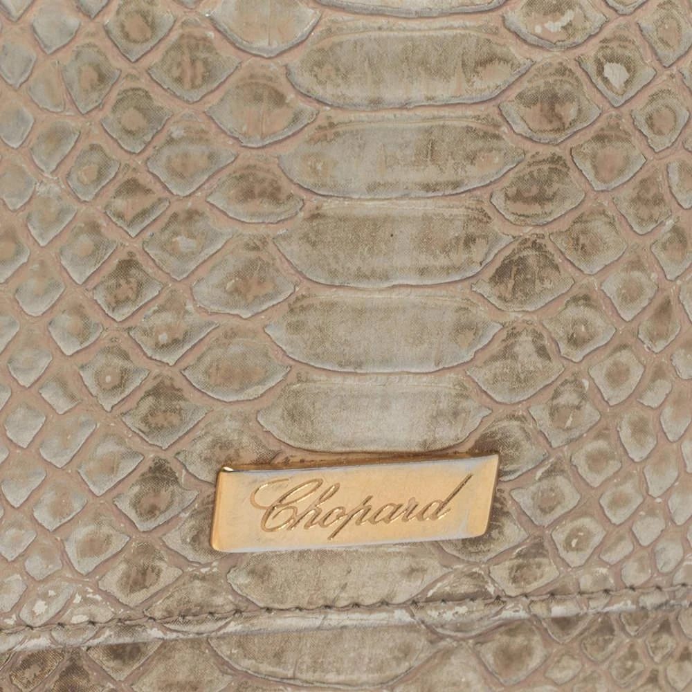 Chopard Chopard Metallic Gold Python Embossed Leather Continental Wallet 5