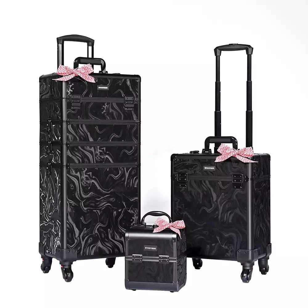 Byootique 3-Piece Makeup Train Cases Cosmetic Organizer Kit Wheel CB Dusk