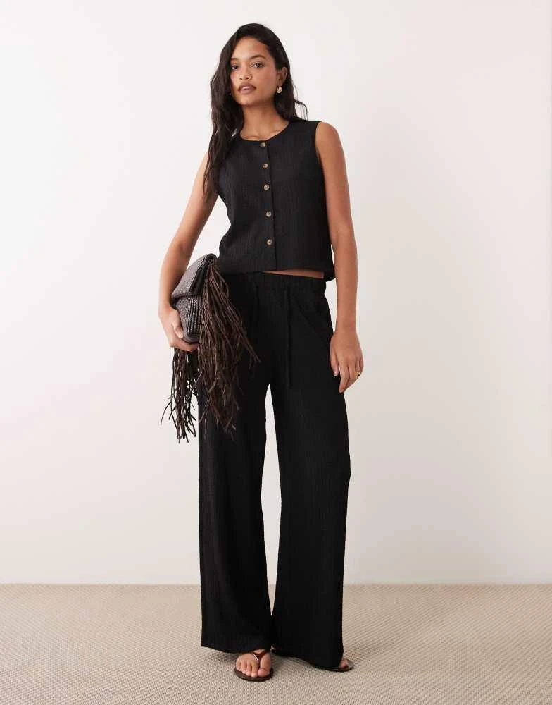 JDY JDY textured tailored trousers co-ord in black