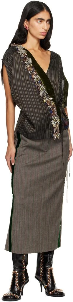 Dries Van Noten Brown Embellished Blouse 4