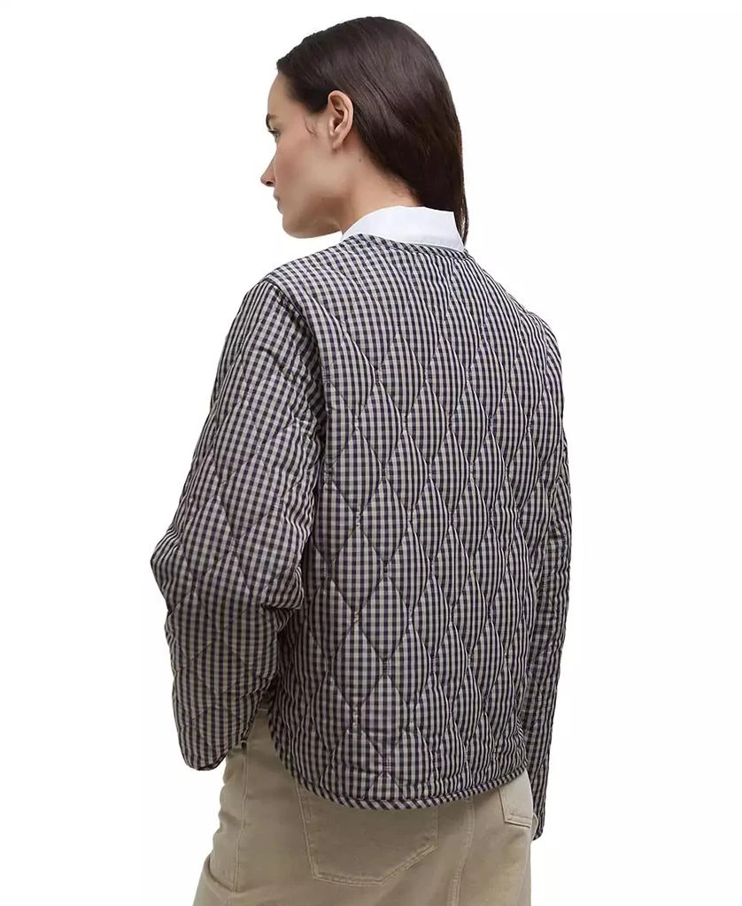 Barbour Women's Check Monroe Quilted Collarless Coat 2
