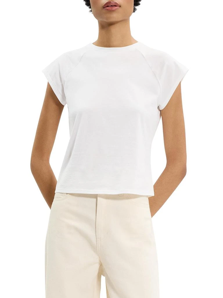 Theory Raglan Cotton Cap-Sleeve T-Shirt new arrivals