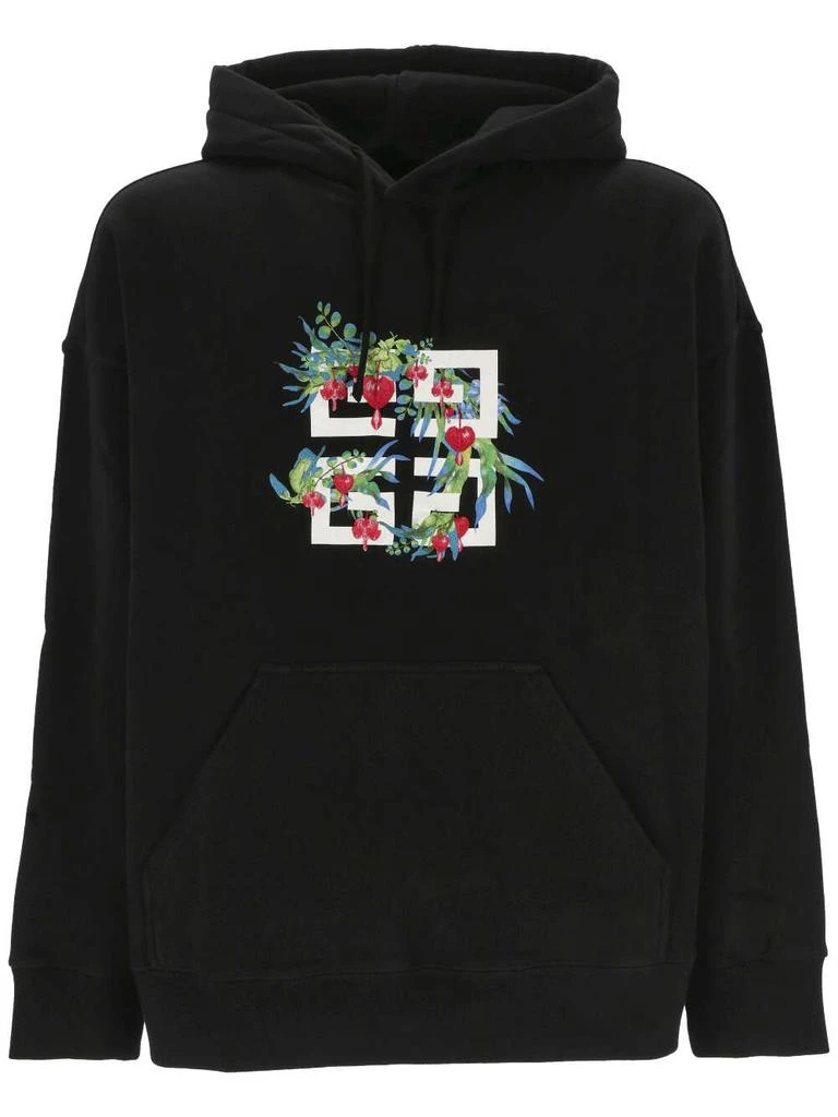 Givenchy Givenchy 4G Floral Printed Drawstring Hoodie 1