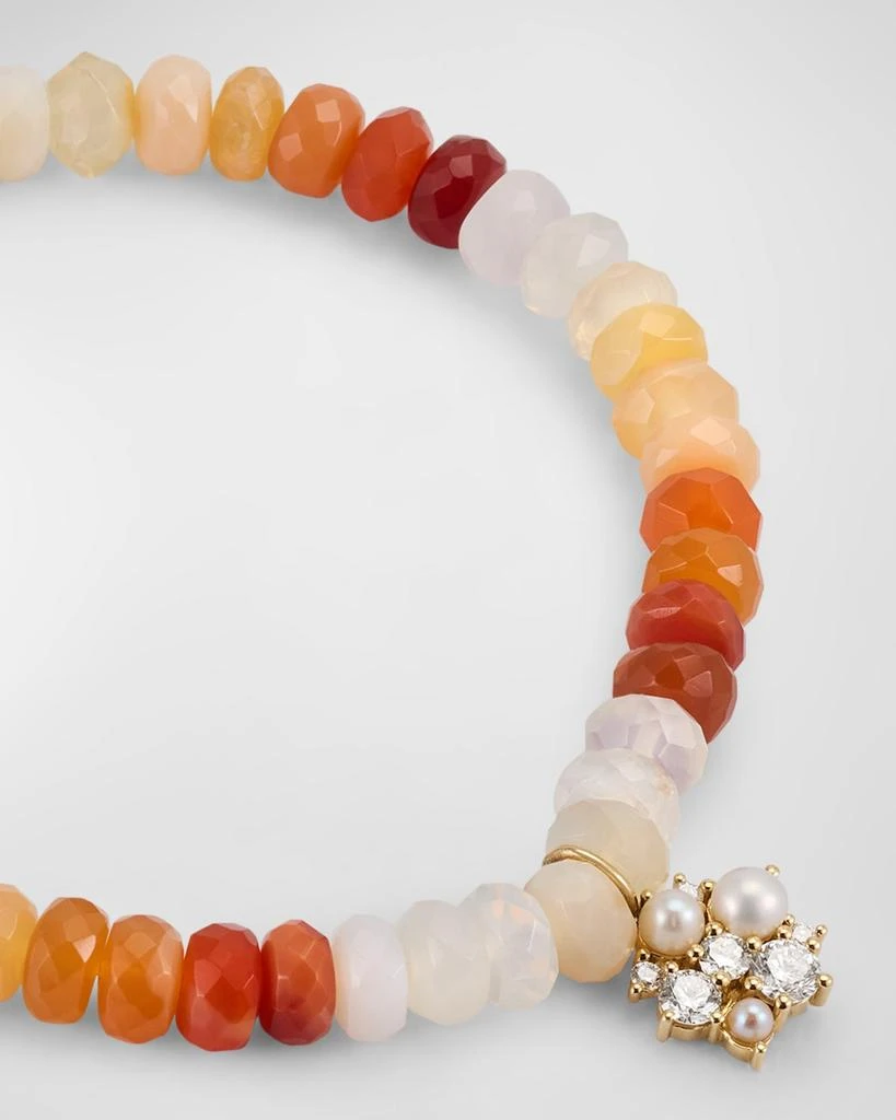 Sydney Evan 14K Gold Charm and Fire Opal Bead Bracelet 3