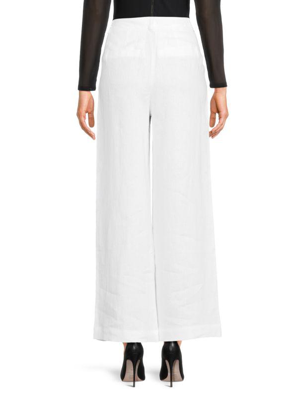 Saks Fifth Avenue 100% Linen Wide-Leg Trousers