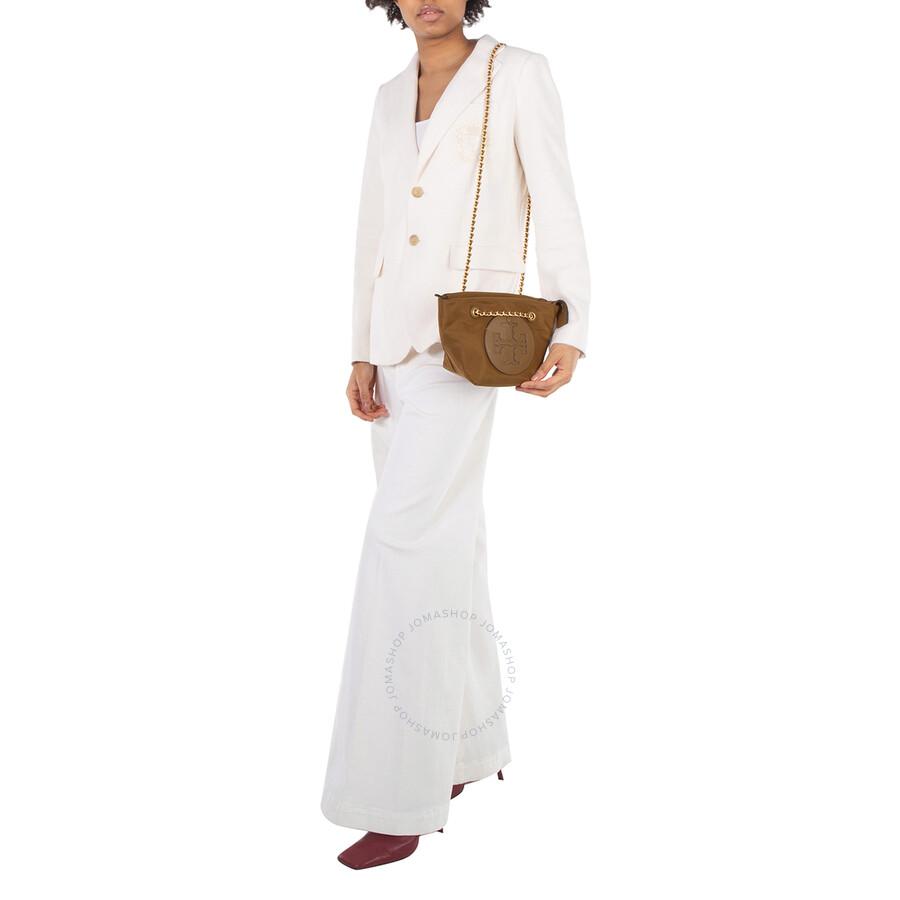 Tory Burch Ladies Camel Small Ella Chain Crossbody