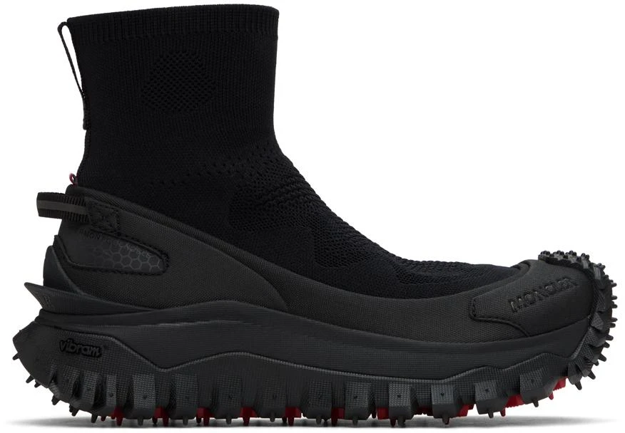 Moncler Black Trailgrip Knit High Top Sneakers 1