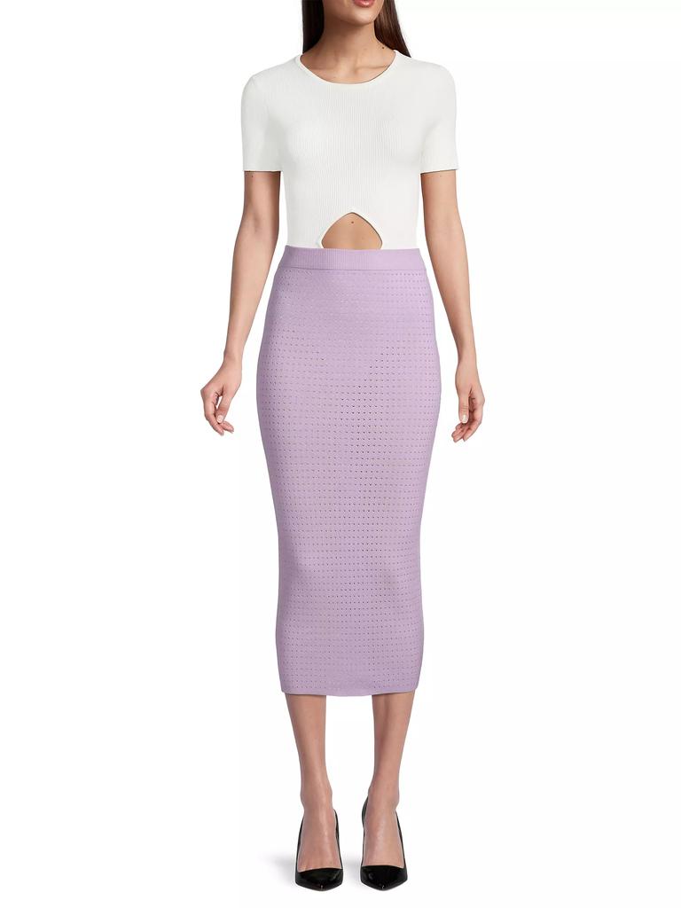 Victor Glemaud Rib-Knit Diamond Cut-Out Bodysuit