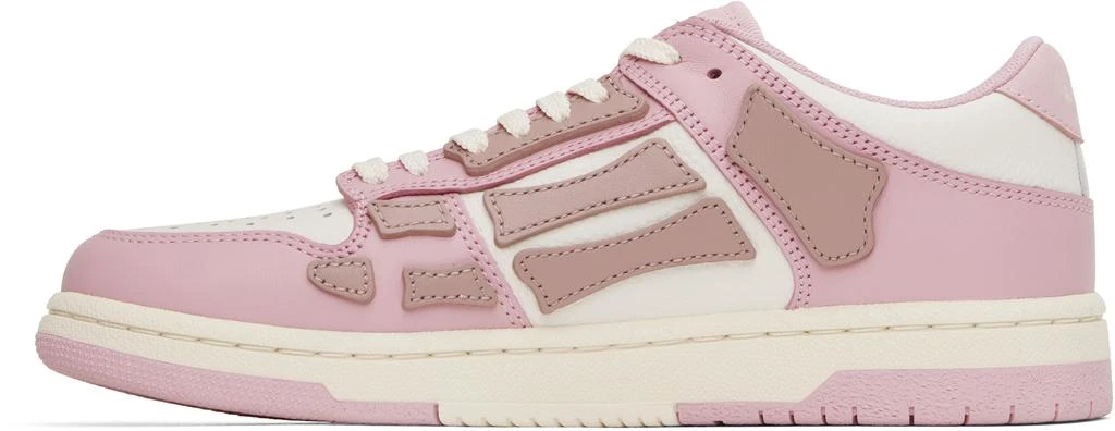AMIRI White & Pink Skel-Top Low Sneakers 3