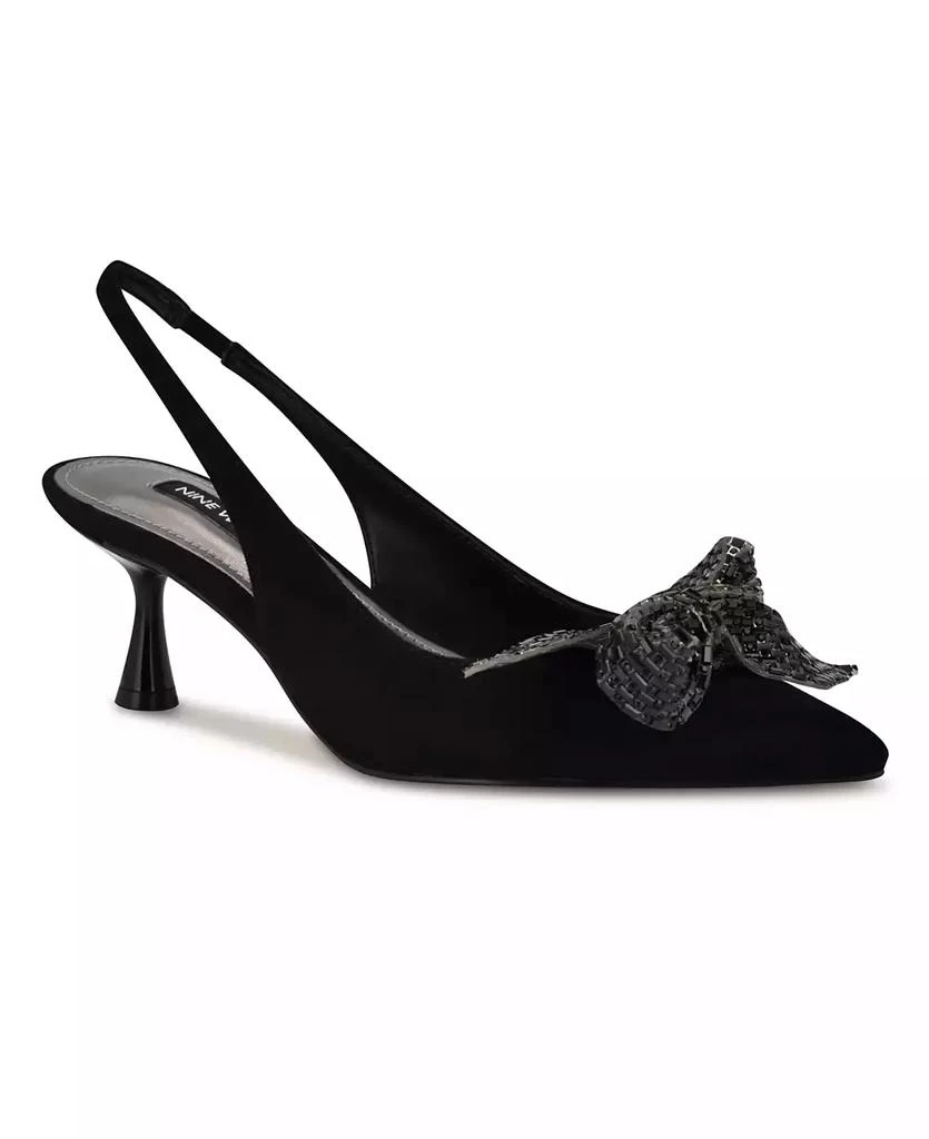 Nine West Women's Rills Embellished Bow Slingback Pumps 1