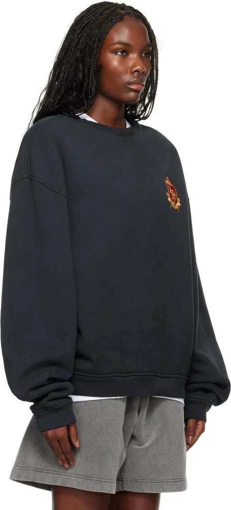 Rhude Black 'Rhude' Crest Crewneck Sweatshirt 2