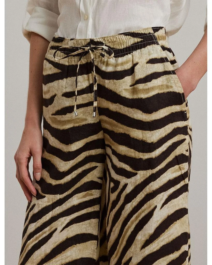 Ralph Lauren Zebra Print Linen Wide Leg Pant 4