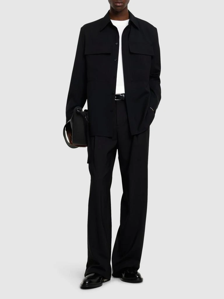 JIL SANDER Wool Gabardine Overshirt 1