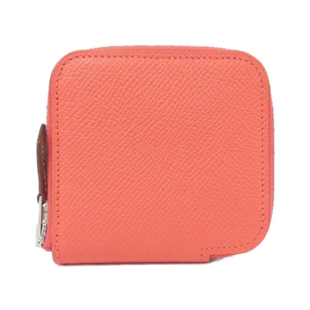 Hermes pink  Jaipur Rouge Grenat Epsom Leather Silk Coin Purse/Coin Case (Pre-Owned)