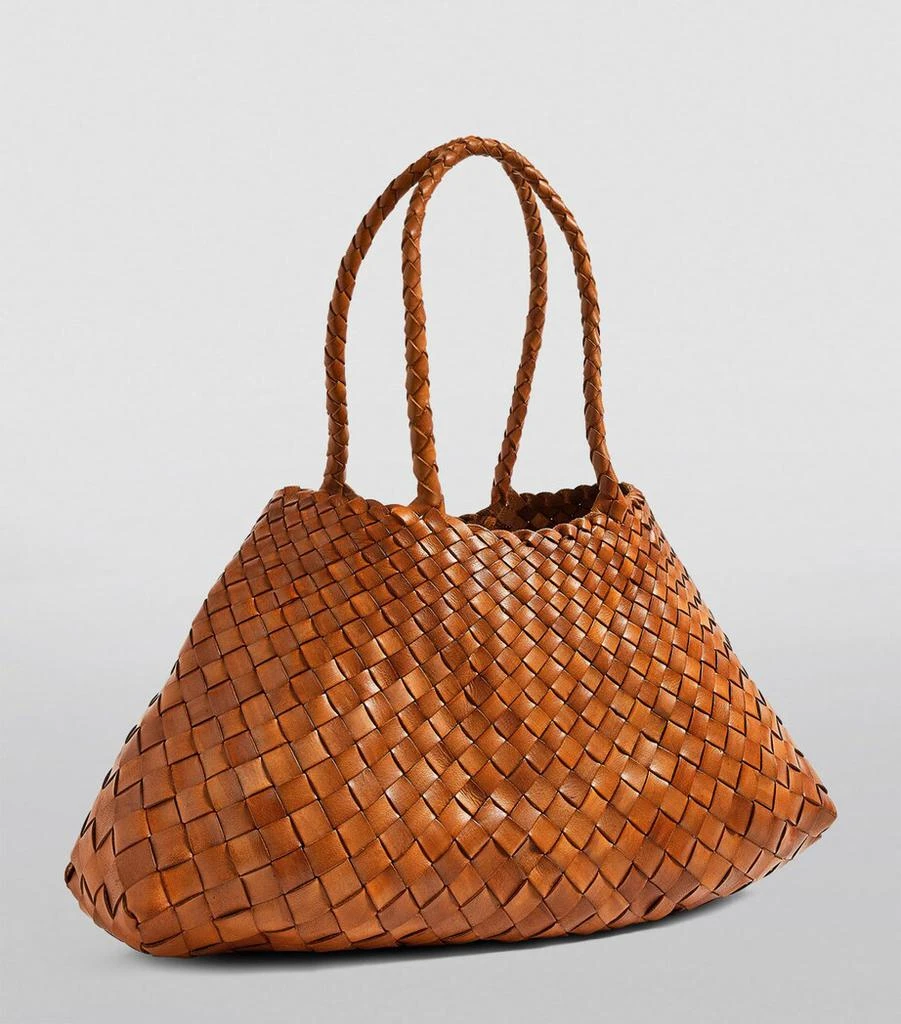 DRAGON DIFFUSION Large Leather Woven Santa Croce Tote Bag 2
