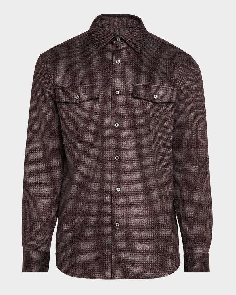 BUGATCHI Men's Textured Knit Overshirt