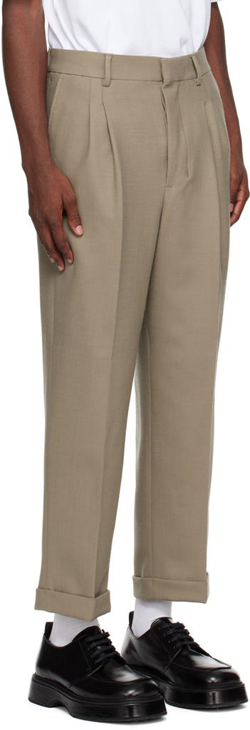 AMI Taupe Carrot-Fit Trousers