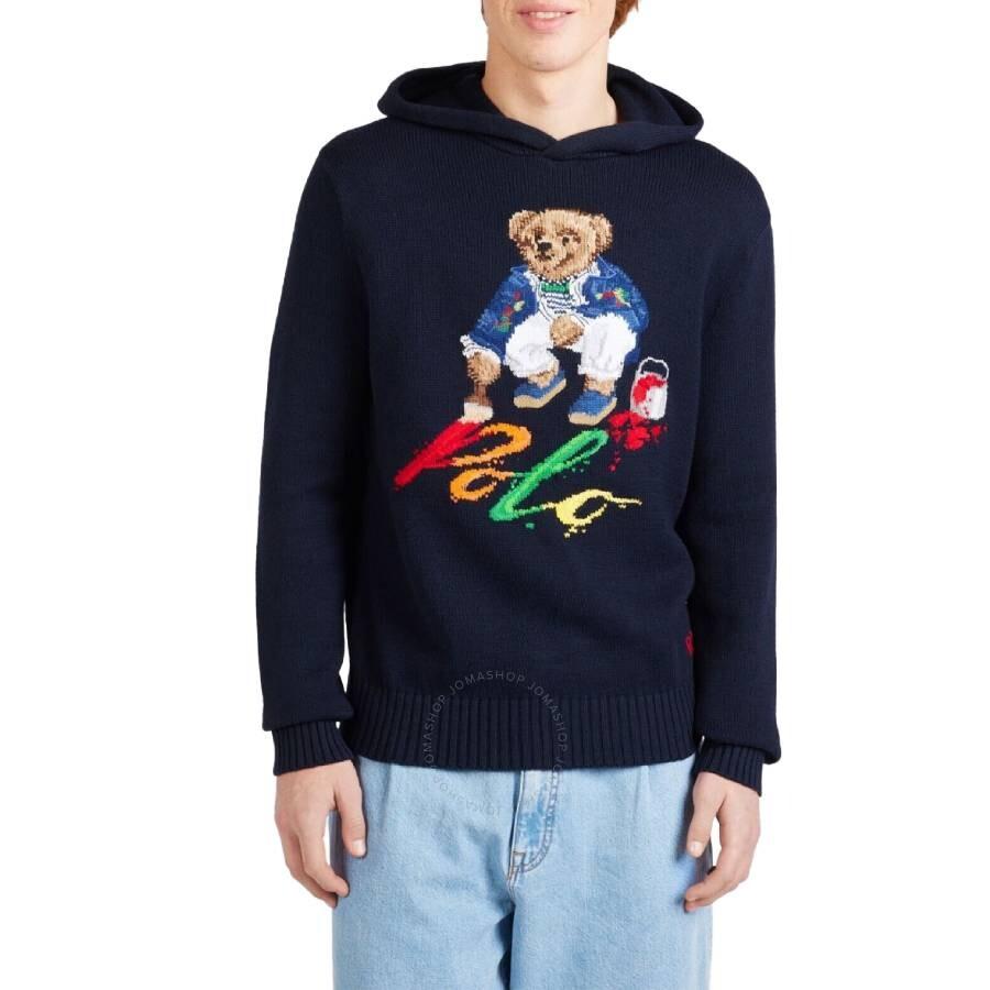 Ralph Lauren Polo Bear Intarsia Hooded Sweater